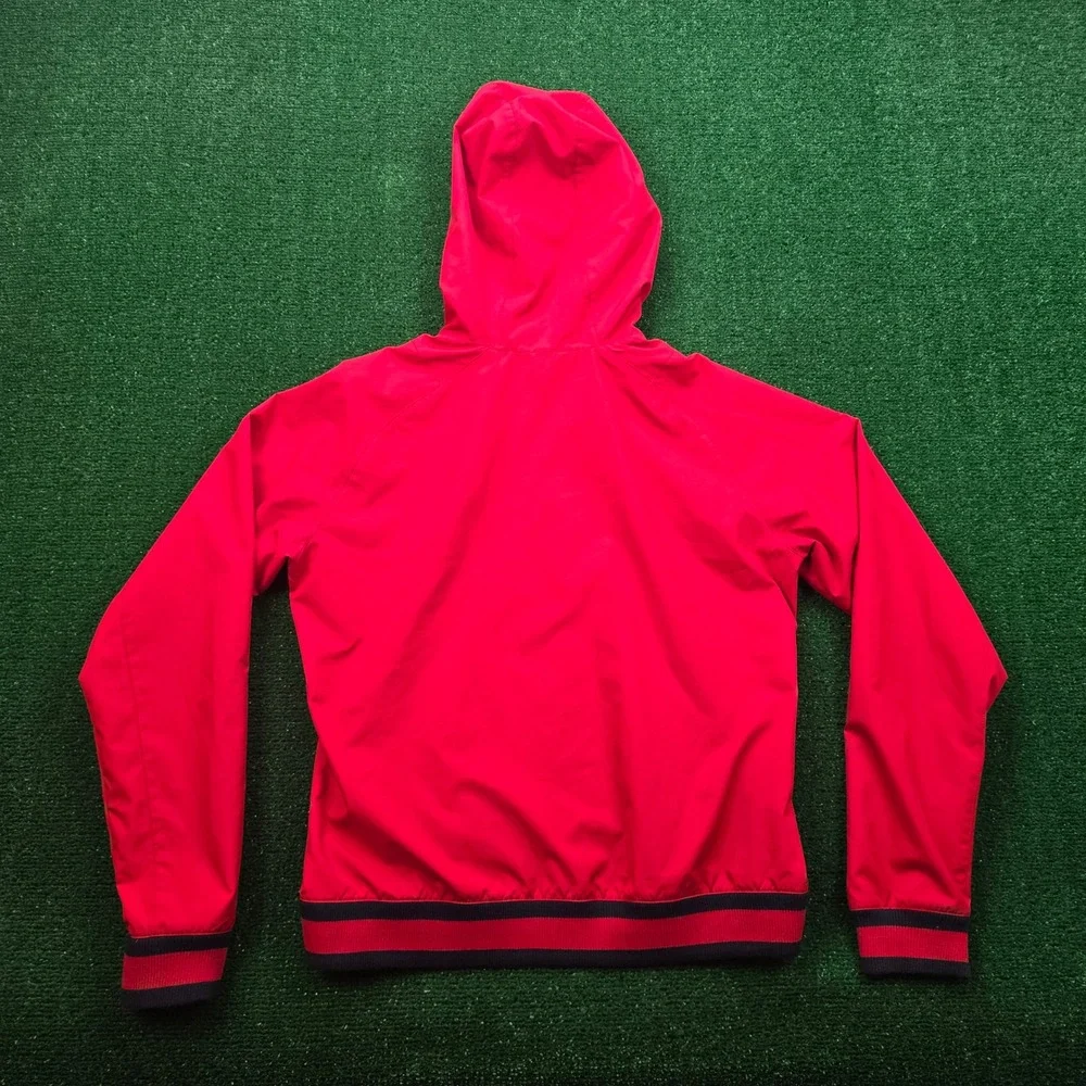 Nike Jacket Youth XL Mens Small Red Y2K Full Zip Hooded Athletic Training Casual